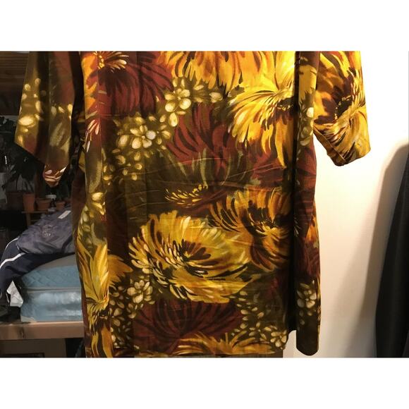 Hawaii Nei Honolulu Vintage Men’s XL Orange Floral Shirt Sleeve Button Shirt - Picture 12 of 12